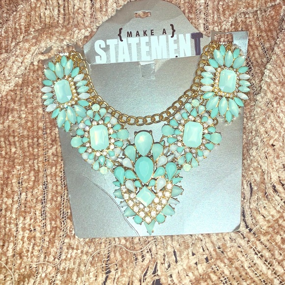 Mint/Gold bling necklace - Picture 1 of 3